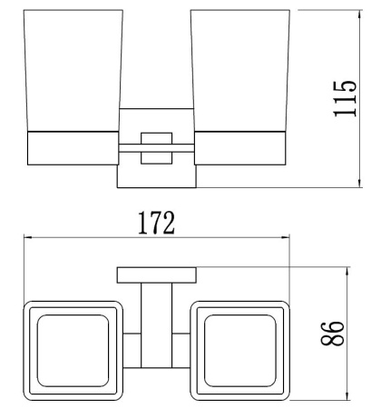 Держатель двух стаканов Savol 65а (S-06568A)