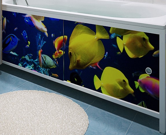 Экран под ванну Метакам Ультралёгкий-Арт 1500 подводный мир